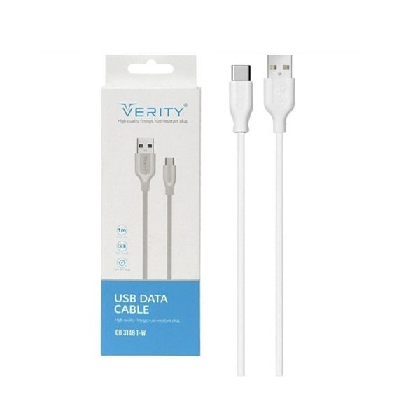 کابل شارژ VERITY تایپ C مدل B3146T طول ۱ متر